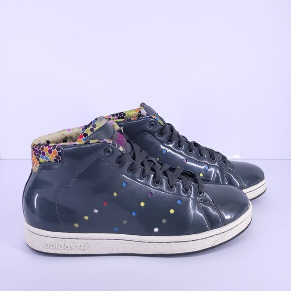 Adidas Stan Smith Mid W BH Gray Multicolor Polka Dot Sneakers Sz 9 Art 280968 - Picture 4 of 16